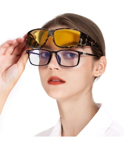 Goggle Glasses Prescription Polarized Driving - Yellow Ink Frame/ Yellow Lens Night-vision Glasses - C7192KMNXW4 $18.23