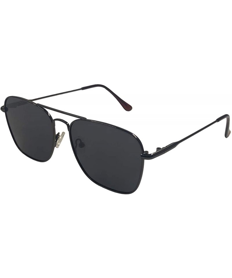 Aviator SUN PASSION Original Aviator Sunglasses Black Frame Black Lens for Men Women 54-15-142 - CN18UKH3WNW $15.44