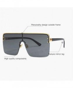 Square Oversized Sunglasses for Men Windproof Semi-rimless Women Sun Glasses Fashion - Purple Red - C818IS939HC $12.62