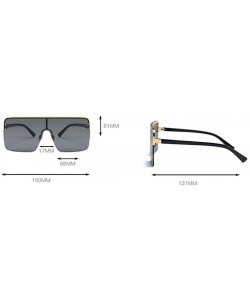 Square Oversized Sunglasses for Men Windproof Semi-rimless Women Sun Glasses Fashion - Purple Red - C818IS939HC $12.62