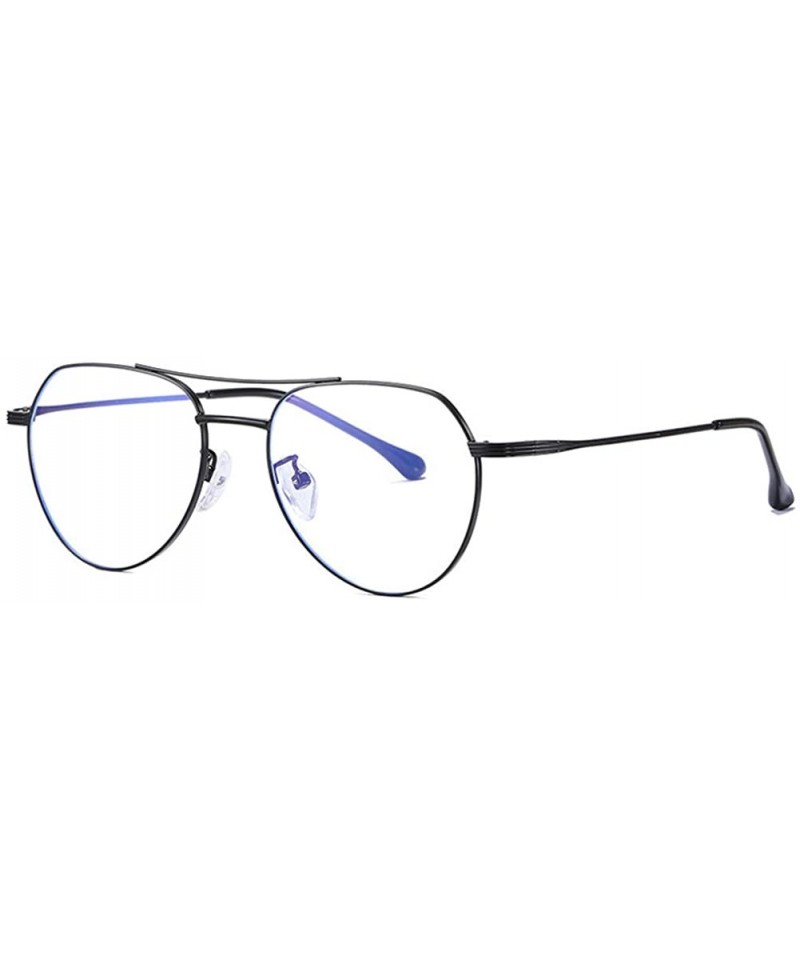 Round Blue Light metal Glasses Round Optical Eyewear women and men Non-prescription Eyeglasses Frame - Black - CO18ZEIDAIR $1...