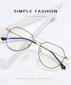 Round Blue Light metal Glasses Round Optical Eyewear women and men Non-prescription Eyeglasses Frame - Black - CO18ZEIDAIR $1...