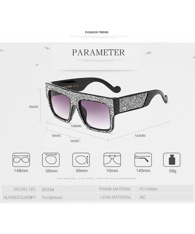 Rimless Fashion Reinestone Sunglasses Women Brand Designer Vintage Men Crystal 997254Y - Gloss Black - C1184XUHY7Y $26.42