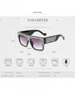 Rimless Fashion Reinestone Sunglasses Women Brand Designer Vintage Men Crystal 997254Y - Gloss Black - C1184XUHY7Y $26.42