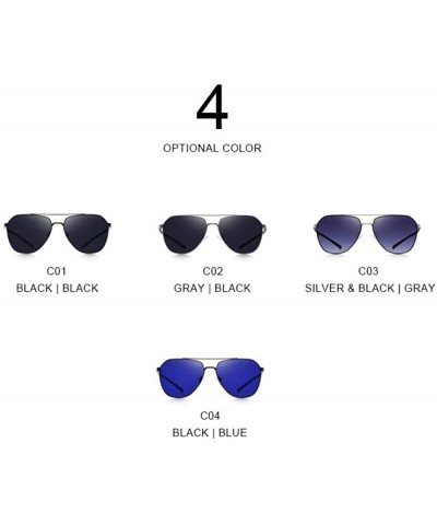 Oversized DESIGN Men Classic Pilot Sunglasses Aviation Frame HD Polarized C01 Black - C04 Blue - C818XGDST0H $28.93