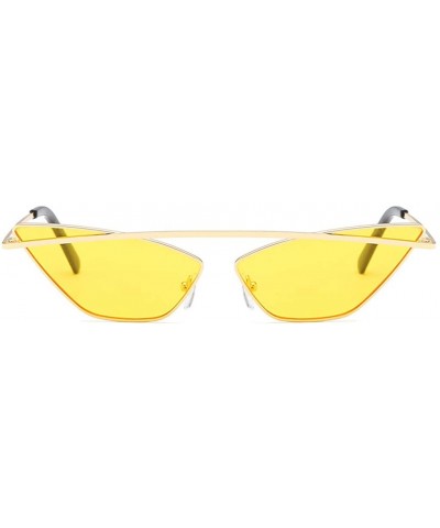 Cat Eye Women Fashion Cat Eye Shade Sunglasses Stylish Retro Vintage Summer Sun Glasses - Yellow - CC18TUW7RYH $9.73