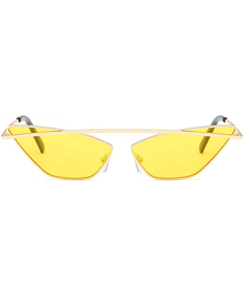 Cat Eye Women Fashion Cat Eye Shade Sunglasses Stylish Retro Vintage Summer Sun Glasses - Yellow - CC18TUW7RYH $9.73