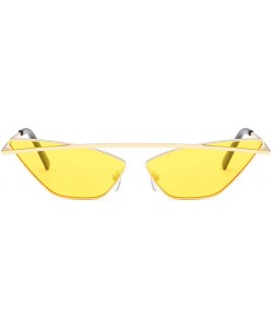 Cat Eye Women Fashion Cat Eye Shade Sunglasses Stylish Retro Vintage Summer Sun Glasses - Yellow - CC18TUW7RYH $9.73