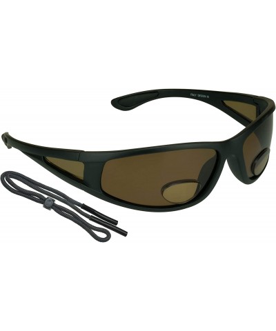 Shield Fishing Polarized Bifocal Sunglasses for Mens Side Shield for Fisherman - Black With Brown - C31295BLWK3 $20.94