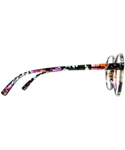 Oval Women Stylish Big Flower Oval Frame Reading Glasses Comfortable Rx Magnification - Black - CR1860Y5UD4 $19.50