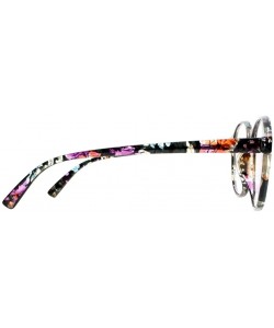 Oval Women Stylish Big Flower Oval Frame Reading Glasses Comfortable Rx Magnification - Black - CR1860Y5UD4 $19.50