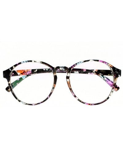 Oval Women Stylish Big Flower Oval Frame Reading Glasses Comfortable Rx Magnification - Black - CR1860Y5UD4 $19.50