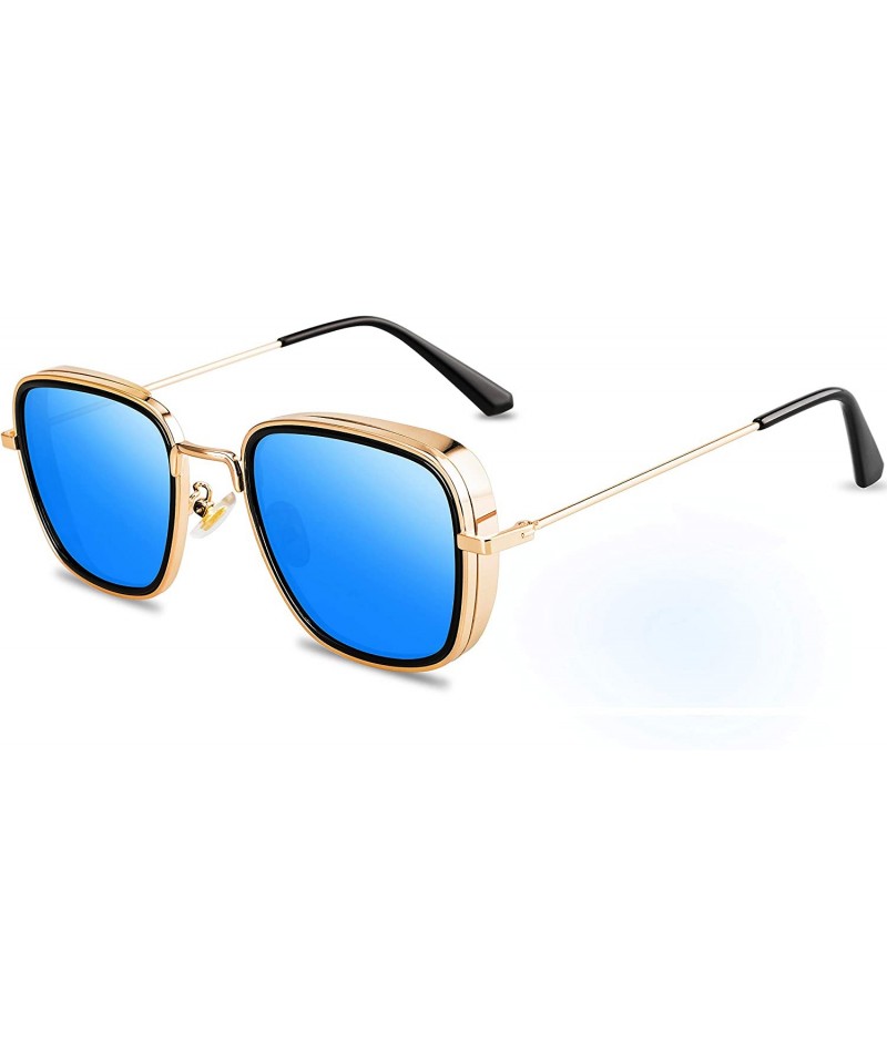 Square Vintage Square Sunglasses For Men Kabir Singh Sunglasses Tony Stark Glasses Mirror Shades For Women - 4 - CF18ZE3W94U ...