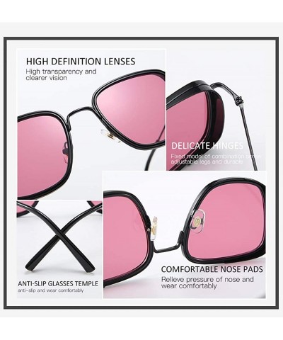 Square Vintage Square Sunglasses For Men Kabir Singh Sunglasses Tony Stark Glasses Mirror Shades For Women - 4 - CF18ZE3W94U ...
