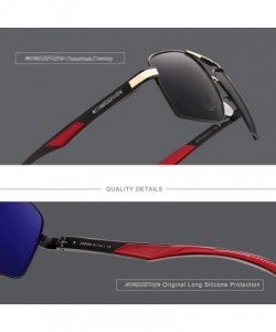 Square Aluminum Men Sunglasses Polarized Lens Brand Design Temples Sun Glasses Coating Mirror - Silver Gray - CX198ZTLXRN $33.51