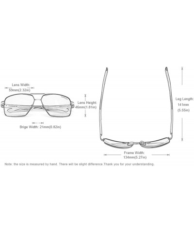 Square Aluminum Men Sunglasses Polarized Lens Brand Design Temples Sun Glasses Coating Mirror - Silver Gray - CX198ZTLXRN $33.51