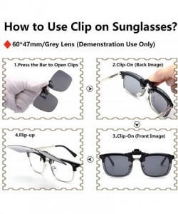 Goggle Polarized Clip-on Flip Up Metal Clip Rimless Sunglasses for Prescription Glasses - Black+yellow(day&night) - CJ17YHHZ8...