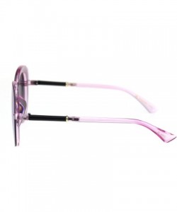 Oversized Womens Expose Lens Edge Panel Lens Round Luxury Butterfly Sunglasses - Pink Green Mirror - CD18QQ8C2CG $10.64