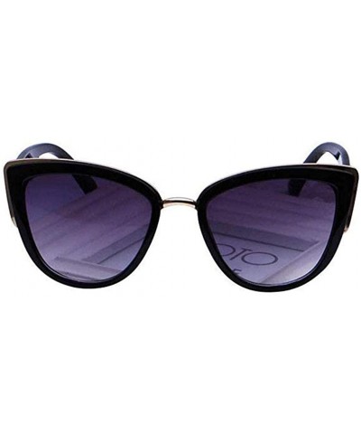 Oval Women's Fashion Sunglasses Trend Elegant Leopard Sunglasses - Black - C71957G3D8N $10.26