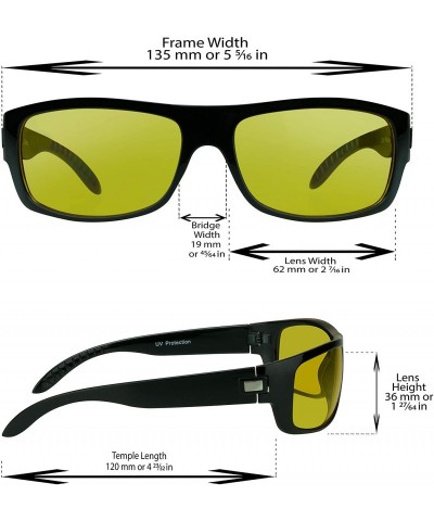 Wrap Night Vision Yellow Sunglasses - Jet Black - CR11F0K3E55 $14.46