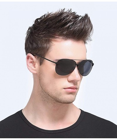 Aviator Male Polarized Sunglasses anti-glare polarized driving Sunglasses - C - CL18Q92XXOR $24.96