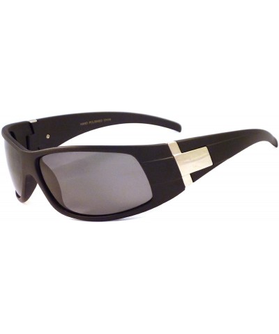 Wrap RETRO Sport Wrap Designer Fishing Cycling Mens Polarized Sunglasses BLACK - CZ11HV5RIDB $30.14