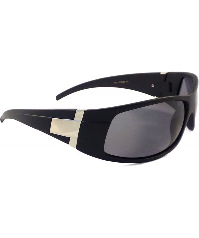 Wrap RETRO Sport Wrap Designer Fishing Cycling Mens Polarized Sunglasses BLACK - CZ11HV5RIDB $14.02