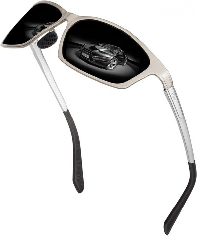 Wayfarer Unisex Retro Driving Polarized Sports Sunglasses Al-Mg Metal Frame UV Protection - Grey Lens/Silver Frame - C418GC3E...