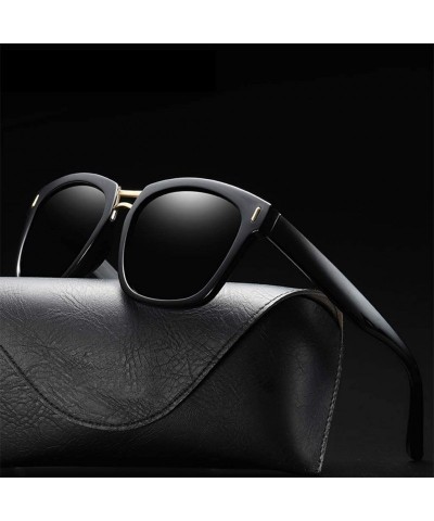 Square Sunglasses Unisex Polarized UV Protection Fishing and Outdoor Baseball Driving Glasses Retro Square Frame Classic - CC...