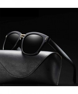 Square Sunglasses Unisex Polarized UV Protection Fishing and Outdoor Baseball Driving Glasses Retro Square Frame Classic - CC...