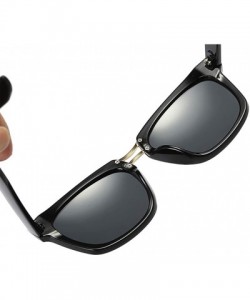 Square Sunglasses Unisex Polarized UV Protection Fishing and Outdoor Baseball Driving Glasses Retro Square Frame Classic - CC...
