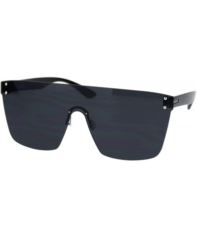 Oversized Rimless Square Sunglasses Unisex Oversized Fashion Shades UV 400 - Black - CE18UNAZG28 $21.17