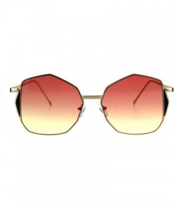 Butterfly Womens Oceanic Gradient Octagon Retro Hippie Butterfly Sunglasses - Gold Red Yellow - C21864YZDG0 $9.26