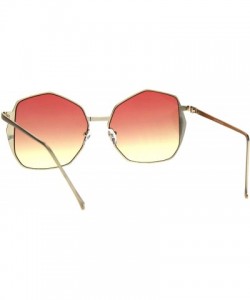 Butterfly Womens Oceanic Gradient Octagon Retro Hippie Butterfly Sunglasses - Gold Red Yellow - C21864YZDG0 $9.26