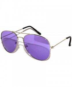 Oval 12 Pirs Wholesale Classic Aviator Style Sunglasses Colored Metal Colored Lens - 12_pairs_silver_frame_purple - CA18CD72C...