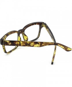 Rectangular Modern Fashion Rectangular Thick Frame Clear Lens Glasses - Brown Yellow - CJ17Z3DTOGD $8.98