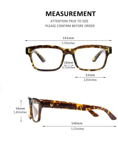 Rectangular Modern Fashion Rectangular Thick Frame Clear Lens Glasses - Brown Yellow - CJ17Z3DTOGD $8.98