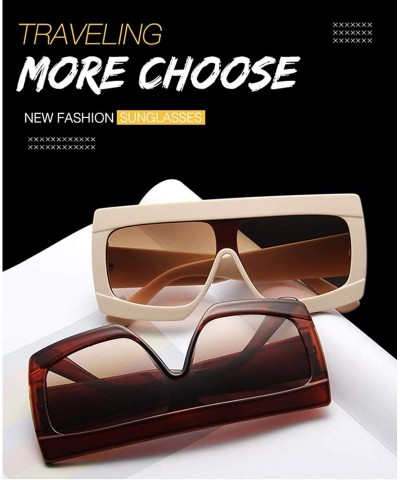 Shield Oversize Sunglasses Glasses Vintage Gradient - C1 - C7197ZE43X3 $11.29