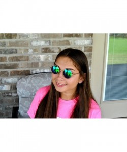 Round 12 Pack Small Round Retro Vintage Circle Style Sunglasses Colored Metal Frame - 43_mirror_blue-green_12_pairs - C818538...