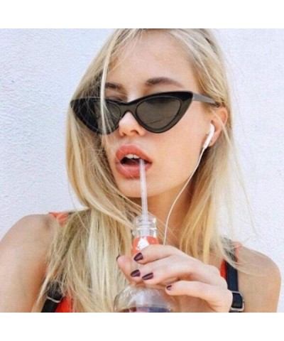 Cat Eye 2019 New Fashion Sexy Ladies Cat Eye Sunglasses Women Brand Black Clear Blue - White Clear Red - CG18XNGI4WO $14.21