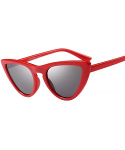 Cat Eye 2019 New Fashion Sexy Ladies Cat Eye Sunglasses Women Brand Black Clear Blue - White Clear Red - CG18XNGI4WO $14.21