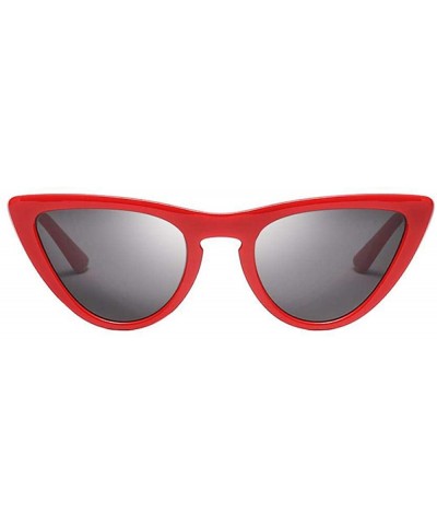 Cat Eye 2019 New Fashion Sexy Ladies Cat Eye Sunglasses Women Brand Black Clear Blue - White Clear Red - CG18XNGI4WO $14.21