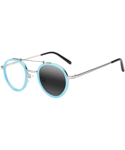 Oval Men Women Retro Oval Readers Transition Photochromic Reading Glasses UV400 Sunglasses - Blue - CT18UIKNA9Y $18.92