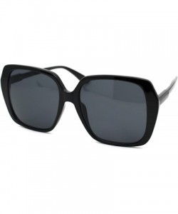 Oversized Womens Classic 90s Oversize Rectangular Butterfly Plastic Sunglasses - All Black - CI18YTMXSQ7 $10.04