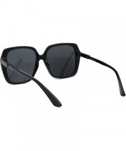 Oversized Womens Classic 90s Oversize Rectangular Butterfly Plastic Sunglasses - All Black - CI18YTMXSQ7 $10.04