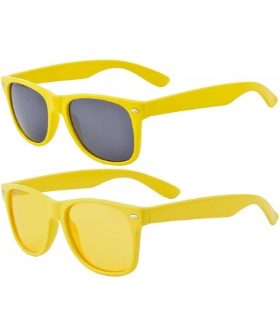 Square Fashion Sunglasses Polarized Driving Blue Ray Night Vision Eyeglasses two piece - 5256 - C3 - CX193LGIU89 $22.60