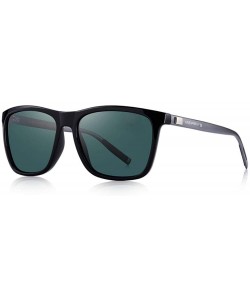 Square DESIGN Men Women Classic Square Polarized Sunglasses Aluminum Legs C01 Black - C02 Green - CH18XE0M0DX $14.16