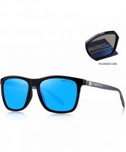 Square DESIGN Men Women Classic Square Polarized Sunglasses Aluminum Legs C01 Black - C02 Green - CH18XE0M0DX $14.16