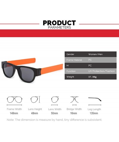 Sport Foldable Sunglasses Polarized-Shade Glasses Slap Bracelet Unisex Goggle - C - CX190ECT8H0 $31.86