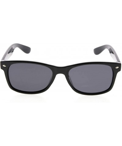 Wrap Classic Polarized Sunglasses Men Women - Black Frame-grey Lens - C312BGKSQKZ $13.84